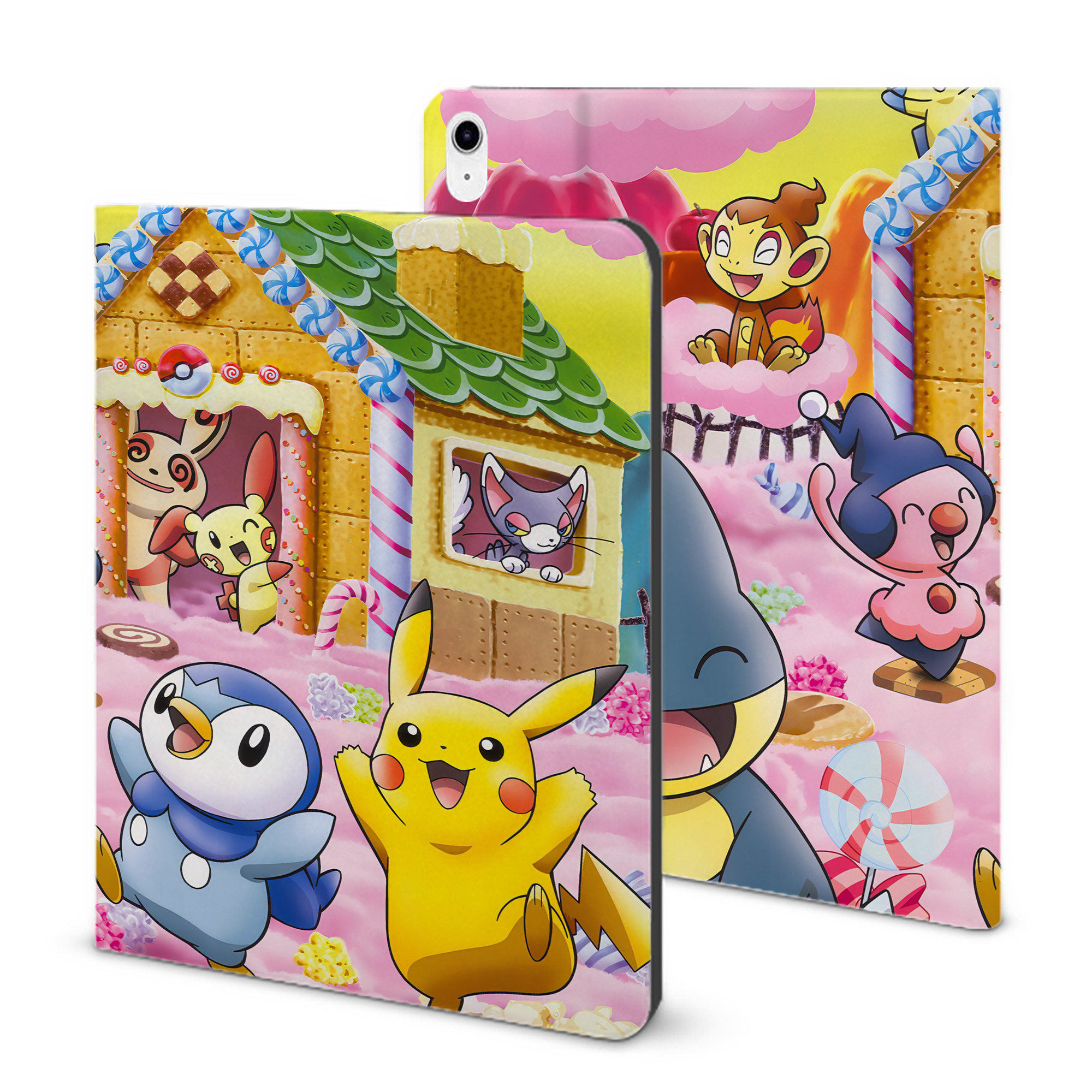 （画像用） ポケットモンスター Pokémon IPad ケース ブック型 PUレザー TPU 耐衝撃 軽量 薄型 ペン収納なし 全面保護 IPad 各モデル対応